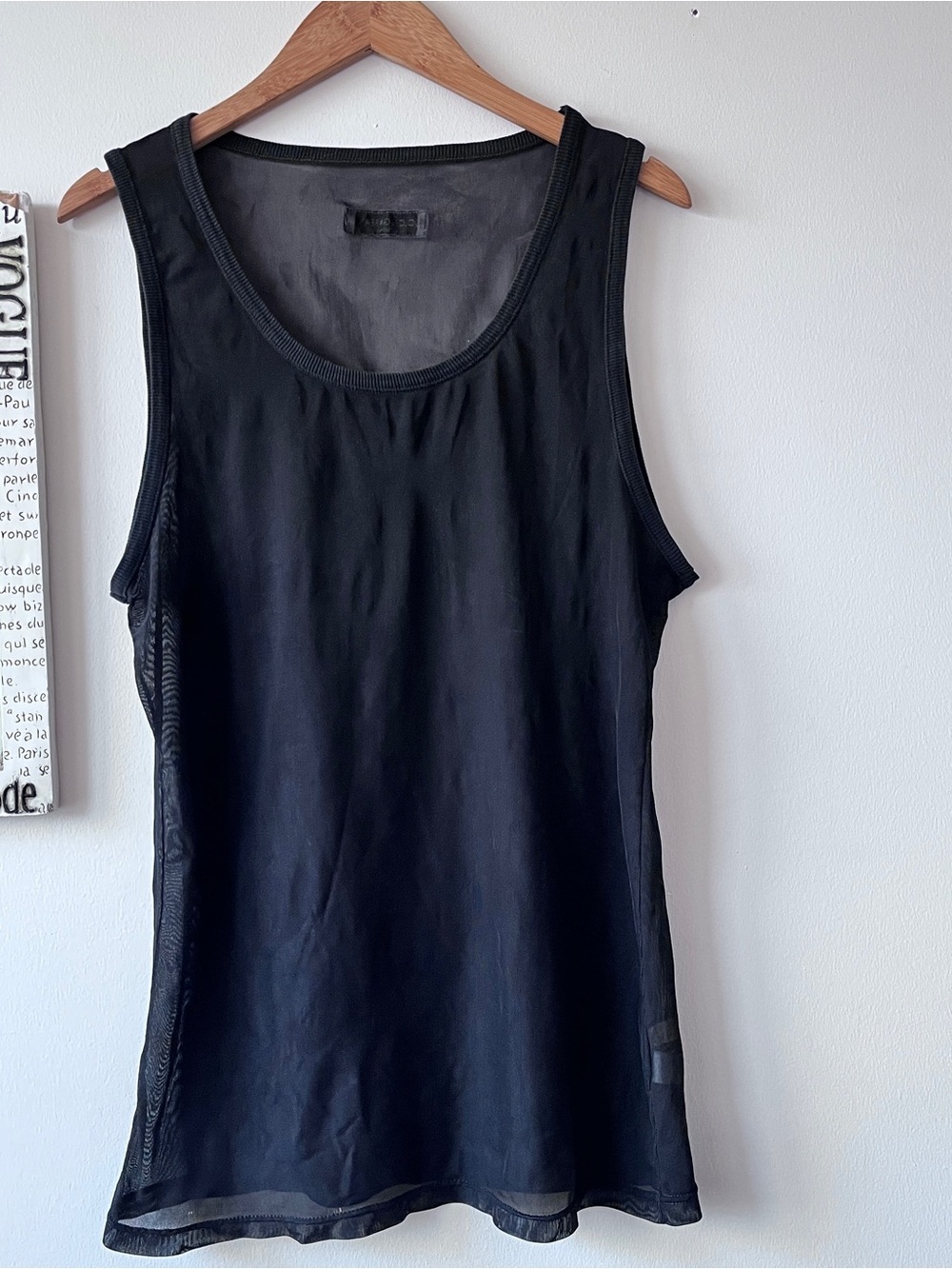 Vintage 90s Dolce & Gabbana Intimo Black Sheer Mesh Women’s Tank Top Size XXL